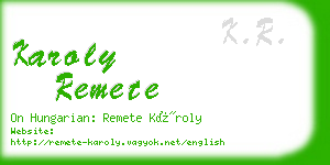 karoly remete business card